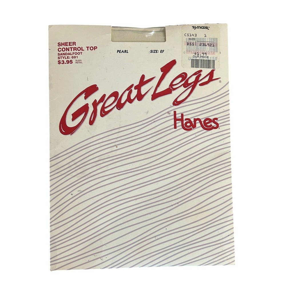 Great Legs by Hanes Vintage Sheer Pantyhose Control Top Sandalfoot 94 Style 691